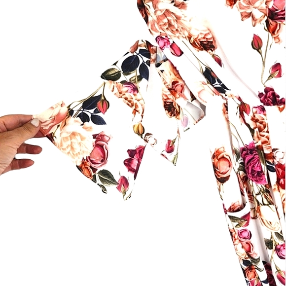 Sheike dress off shoulder mid length floral size 10 - Picture 7 of 16